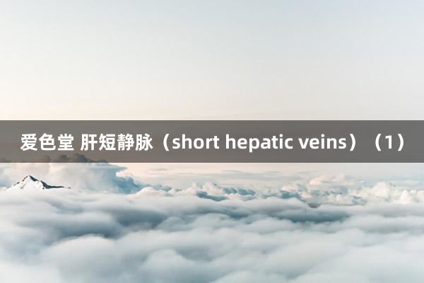 爱色堂 肝短静脉（short hepatic veins）（1）