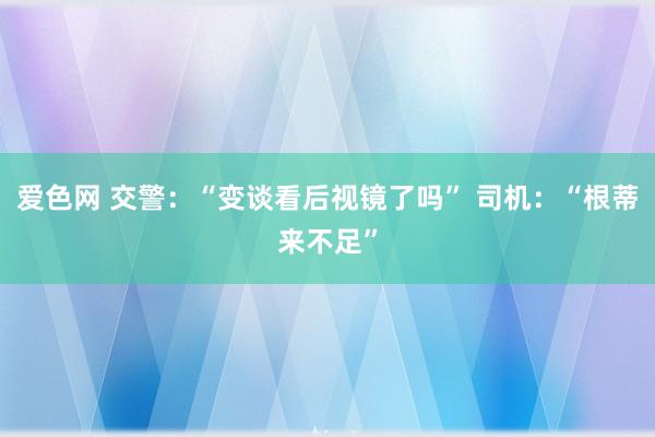 爱色网 交警：“变谈看后视镜了吗” 司机：“根蒂来不足”