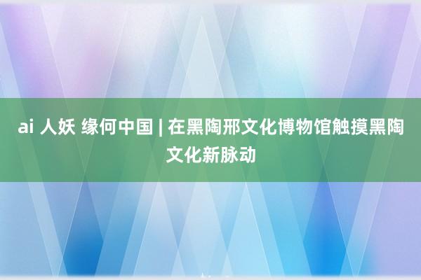 ai 人妖 缘何中国 | 在黑陶邢文化博物馆触摸黑陶文化新脉动