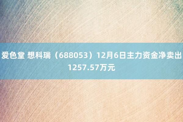 爱色堂 想科瑞（688053）12月6日主力资金净卖出1257.57万元