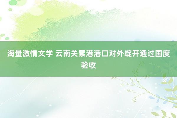 海量激情文学 云南关累港港口对外绽开通过国度验收