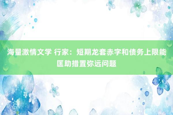 海量激情文学 行家：短期龙套赤字和债务上限能匡助措置弥远问题