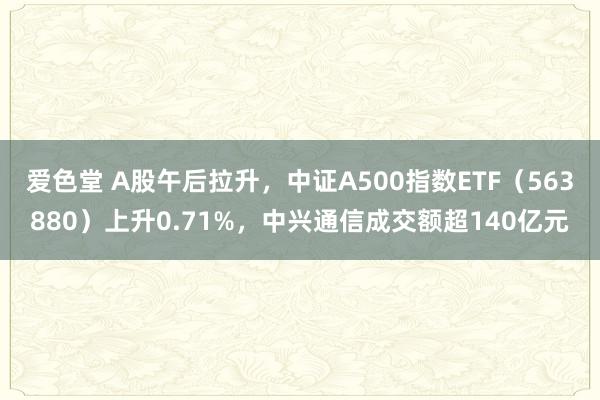 爱色堂 A股午后拉升，中证A500指数ETF（563880）上升0.71%，中兴通信成交额超140亿元
