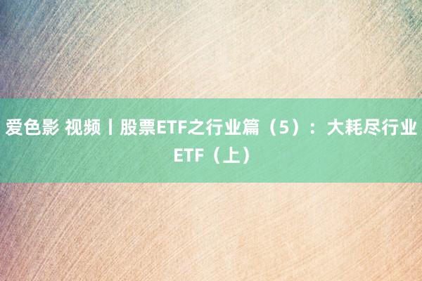 爱色影 视频丨股票ETF之行业篇（5）：大耗尽行业ETF（上）