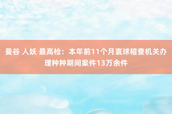曼谷 人妖 最高检：本年前11个月寰球稽查机关办理种种期间案件13万余件