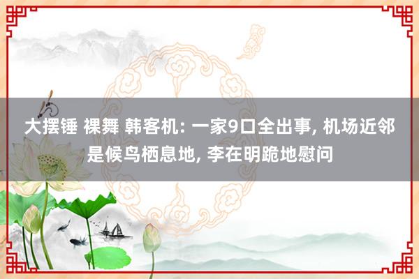 大摆锤 裸舞 韩客机: 一家9口全出事， 机场近邻是候鸟栖息地， 李在明跪地慰问