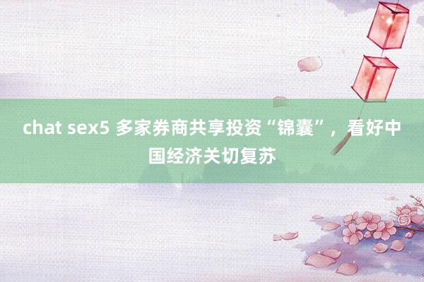 chat sex5 多家券商共享投资“锦囊”，看好中国经济关切复苏