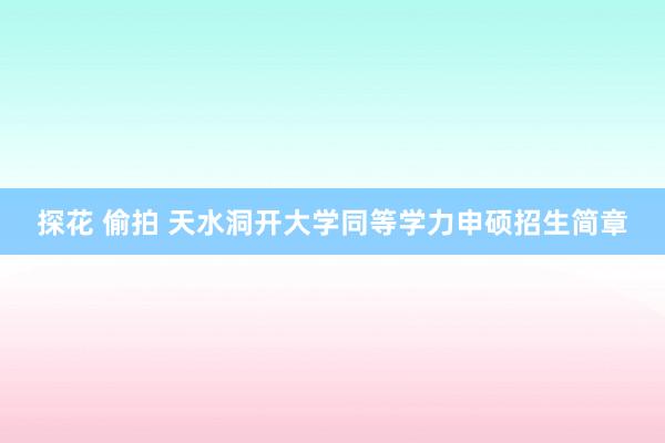 探花 偷拍 天水洞开大学同等学力申硕招生简章