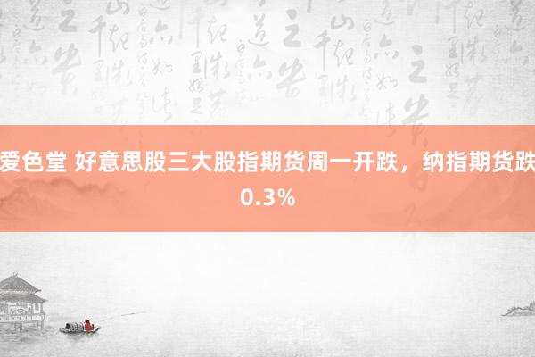 爱色堂 好意思股三大股指期货周一开跌，纳指期货跌0.3%