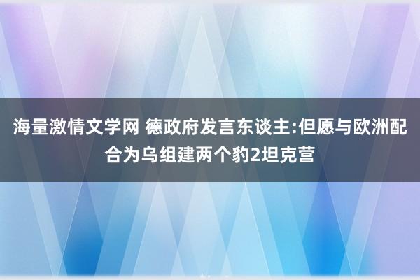 海量激情文学网 德政府发言东谈主:但愿与欧洲配合为乌组建两个豹2坦克营