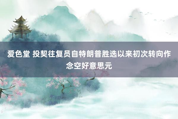 爱色堂 投契往复员自特朗普胜选以来初次转向作念空好意思元