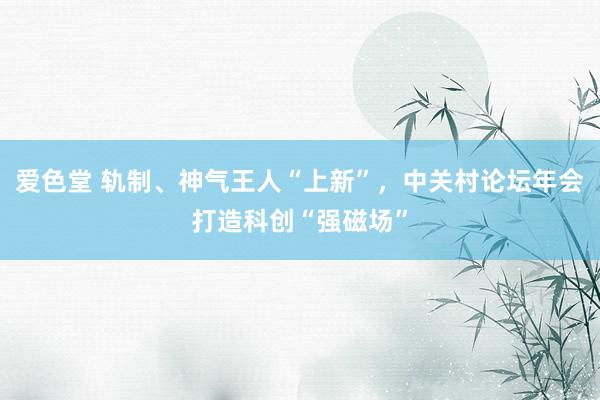爱色堂 轨制、神气王人“上新”，中关村论坛年会打造科创“强磁场”