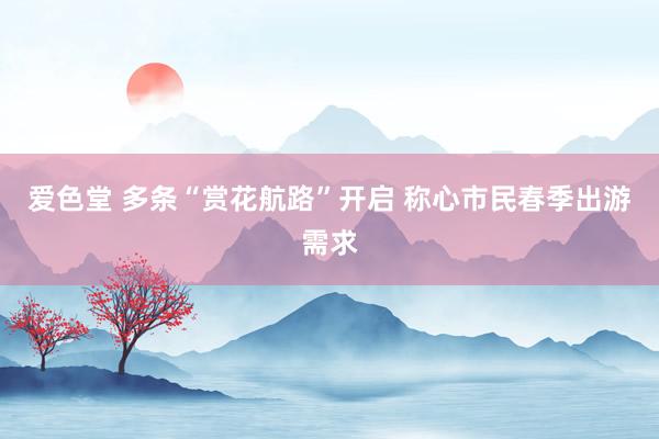 爱色堂 多条“赏花航路”开启 称心市民春季出游需求