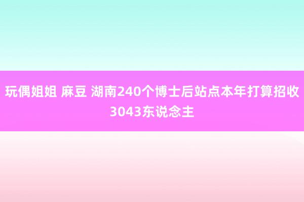 玩偶姐姐 麻豆 湖南240个博士后站点本年打算招收3043东说念主