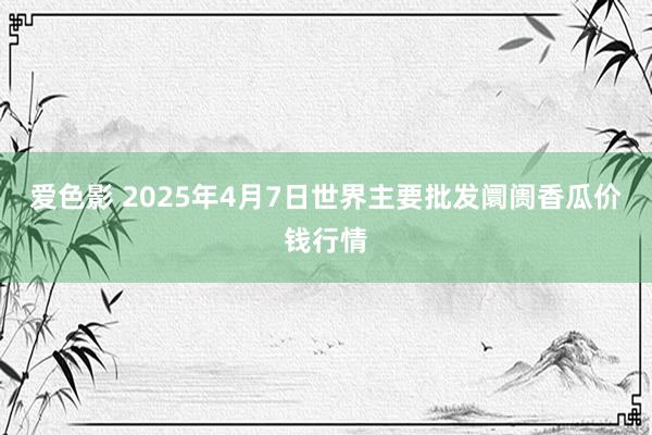 爱色影 2025年4月7日世界主要批发阛阓香瓜价钱行情