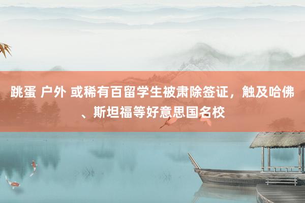 跳蛋 户外 或稀有百留学生被肃除签证，触及哈佛、斯坦福等好意思国名校