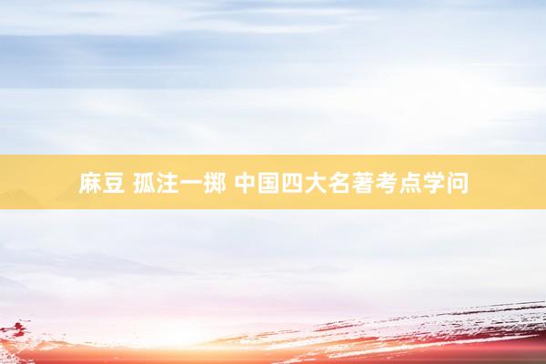 麻豆 孤注一掷 中国四大名著考点学问