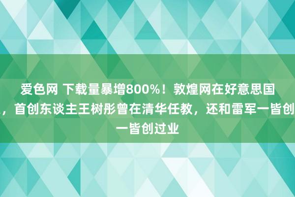 爱色网 下载量暴增800%！敦煌网在好意思国爆火，首创东谈主王树彤曾在清华任教，还和雷军一皆创过业