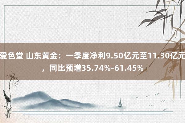 爱色堂 山东黄金：一季度净利9.50亿元至11.30亿元，同比预增35.74%-61.45%