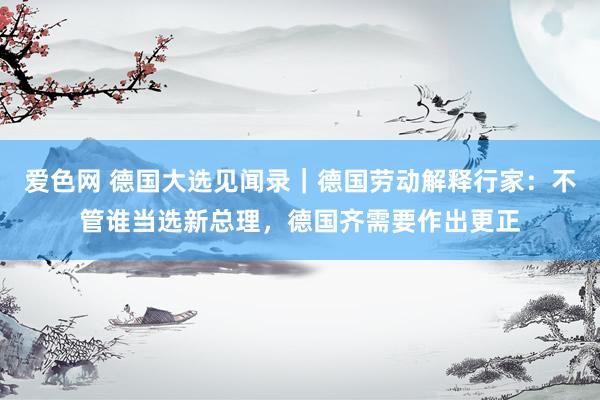 爱色网 德国大选见闻录｜德国劳动解释行家：不管谁当选新总理，德国齐需要作出更正