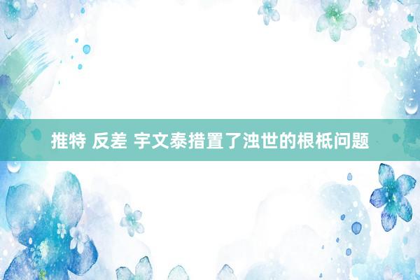 推特 反差 宇文泰措置了浊世的根柢问题