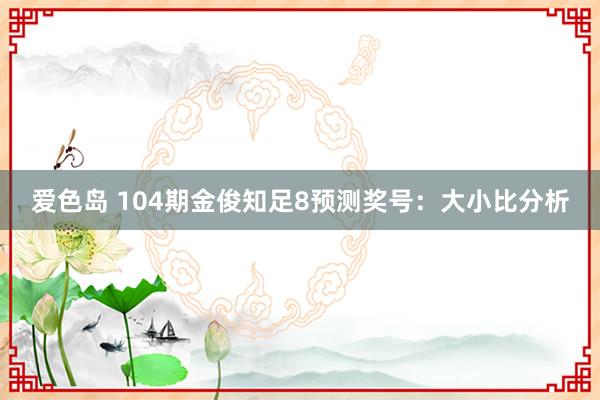 爱色岛 104期金俊知足8预测奖号：大小比分析